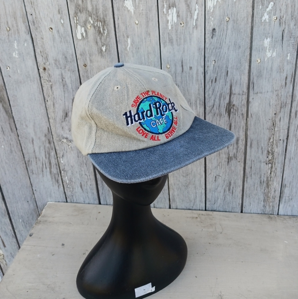 Vtg Hard Rock Cafe Cap Save the Planet‎ Orlando Florida Embroidered Hat Snapback